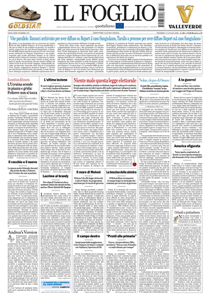 Il Foglio Quotidiano prima pagina