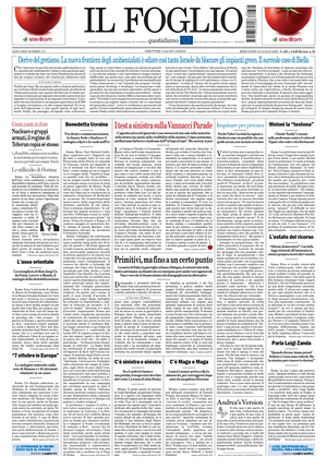 Il Foglio Quotidiano prima pagina