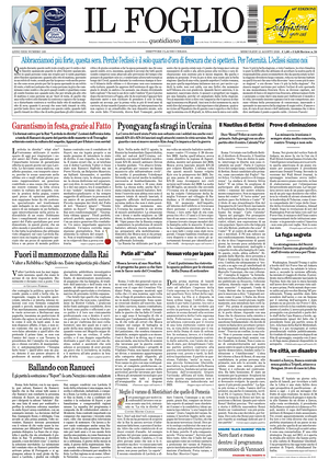 Prima pagina Il Foglio Quotidiano di oggi - Quotidiano nazionale