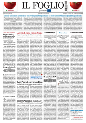 Prima pagina Il Foglio Quotidiano di oggi - Quotidiano nazionale