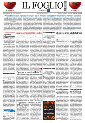 Prima pagina Il Foglio Quotidiano di oggi - Quotidiano nazionale