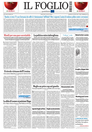 Prima pagina Il Foglio Quotidiano di oggi - Quotidiano nazionale