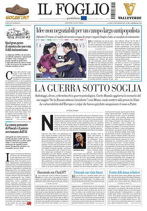 Prima pagina Il Foglio Quotidiano di oggi - Quotidiano nazionale