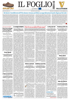Prima pagina Il Foglio Quotidiano di oggi - Quotidiano nazionale