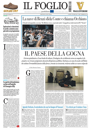Prima pagina Il Foglio Quotidiano di oggi - Quotidiano nazionale