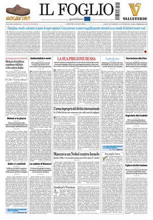 Prima pagina Il Foglio Quotidiano di oggi - Quotidiano nazionale
