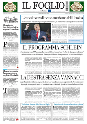 Prima pagina Il Foglio Quotidiano di oggi - Quotidiano nazionale