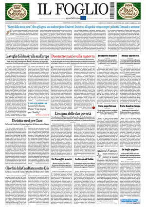 Prima pagina Il Foglio Quotidiano di oggi - Quotidiano nazionale
