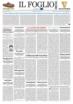 Il Foglio Quotidiano prima pagina