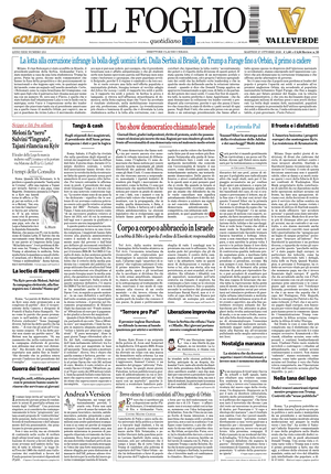 Prima pagina Il Foglio Quotidiano di oggi - Quotidiano nazionale