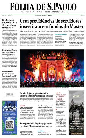 Prima pagina Folha de S.Paulo di oggi - Quotidiano estero