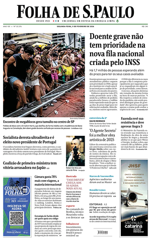 Prima pagina Folha de S.Paulo di oggi - Quotidiano estero