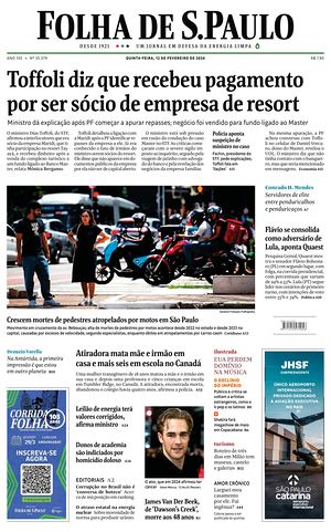 Prima pagina Folha de S.Paulo di oggi - Quotidiano estero