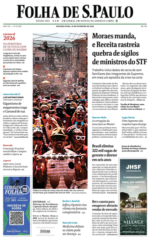 Prima pagina Folha de S.Paulo di oggi - Quotidiano estero