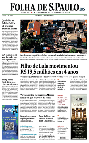 Prima pagina Folha de S.Paulo di oggi - Quotidiano estero