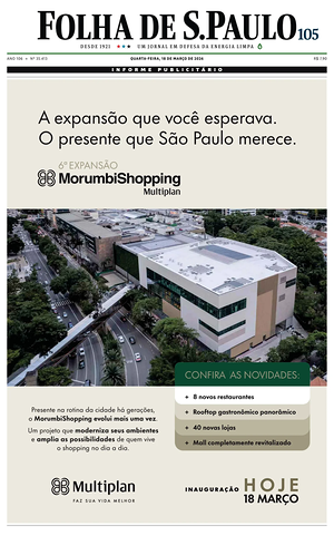 Prima pagina Folha de S.Paulo di oggi - Quotidiano estero