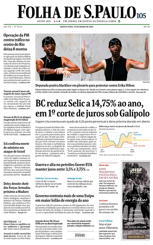 Prima pagina Folha de S.Paulo di oggi - Quotidiano estero