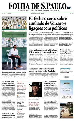 Prima pagina Folha de S.Paulo di oggi - Quotidiano estero