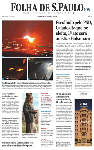 Prima pagina Folha de S.Paulo di oggi - Quotidiano estero