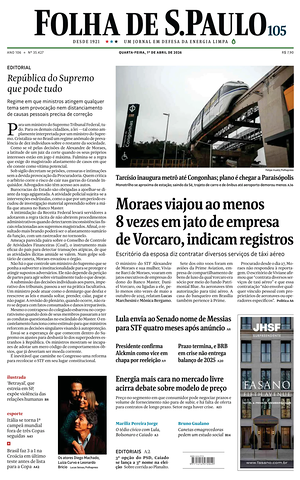 Prima pagina Folha de S.Paulo di oggi - Quotidiano estero