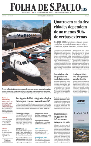 Prima pagina Folha de S.Paulo di oggi - Quotidiano estero