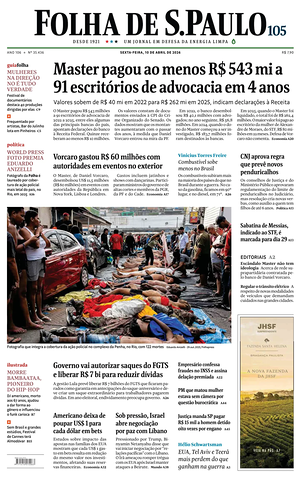 Prima pagina Folha de S.Paulo di oggi - Quotidiano estero