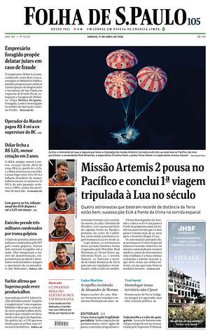 Prima pagina Folha de S.Paulo di oggi - Quotidiano estero