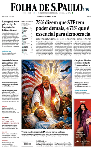 Prima pagina Folha de S.Paulo di oggi - Quotidiano estero