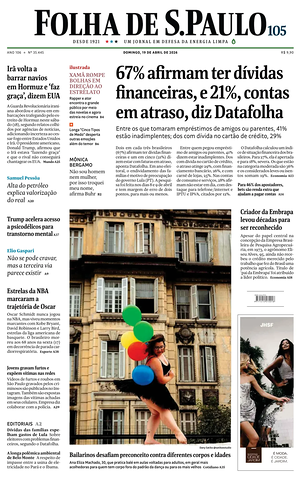 Folha de S.Paulo prima pagina