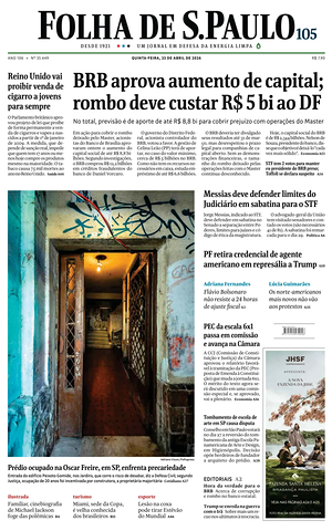 Prima pagina Folha de S.Paulo di oggi - Quotidiano estero