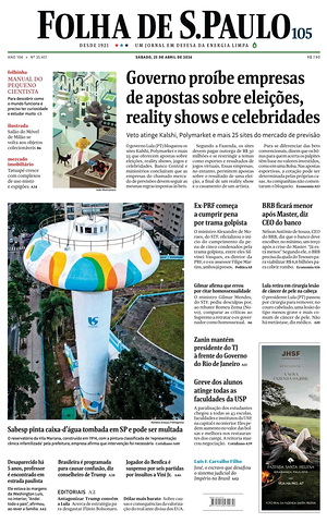 Prima pagina Folha de S.Paulo di oggi - Quotidiano estero