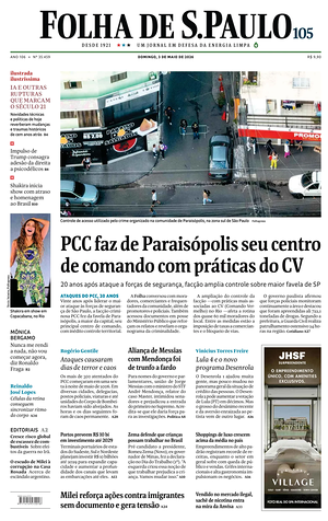 Prima pagina Folha de S.Paulo di oggi - Quotidiano estero