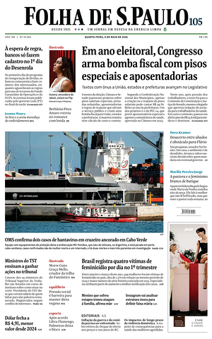 Prima pagina Folha de S.Paulo di oggi - Quotidiano estero