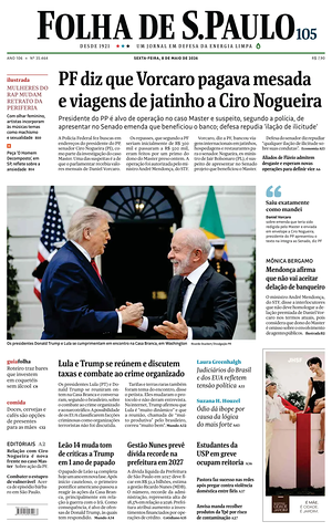 Prima pagina Folha de S.Paulo di oggi - Quotidiano estero