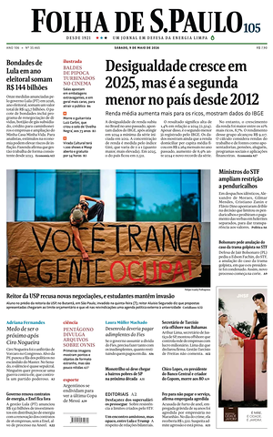 Prima pagina Folha de S.Paulo di oggi - Quotidiano estero