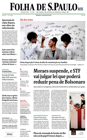 Prima pagina Folha de S.Paulo di oggi - Quotidiano estero