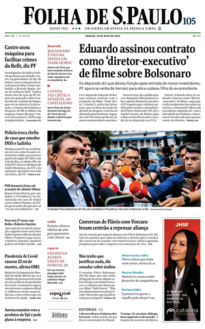 Prima pagina Folha de S.Paulo di oggi - Quotidiano estero