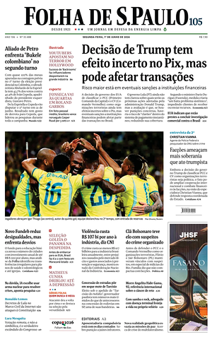 Prima pagina Folha de S.Paulo di oggi - Quotidiano estero