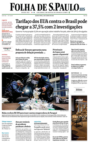 Prima pagina Folha de S.Paulo di oggi - Quotidiano estero