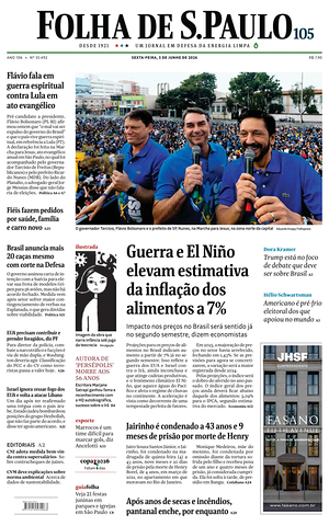 Prima pagina Folha de S.Paulo di oggi - Quotidiano estero