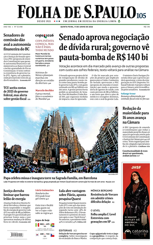 Prima pagina Folha de S.Paulo di oggi - Quotidiano estero