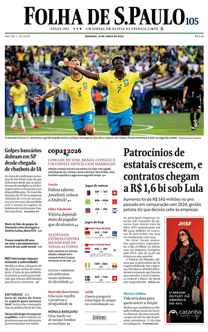 Prima pagina Folha de S.Paulo di oggi - Quotidiano estero