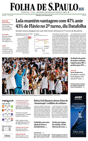 Prima pagina Folha de S.Paulo di oggi - Quotidiano estero
