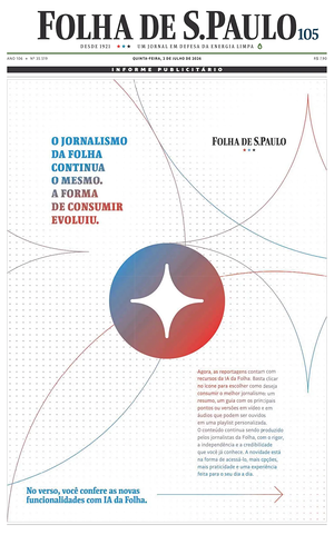 Prima pagina Folha de S.Paulo di oggi - Quotidiano estero