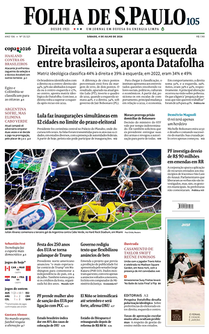 Prima pagina Folha de S.Paulo di oggi - Quotidiano estero