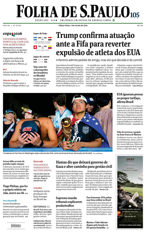 Prima pagina Folha de S.Paulo di oggi - Quotidiano estero