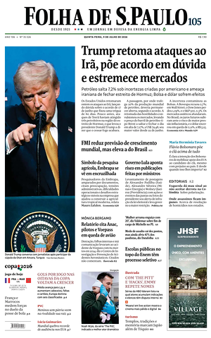 Prima pagina Folha de S.Paulo di oggi - Quotidiano estero