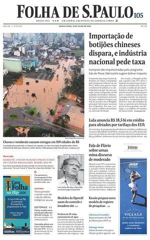 Prima pagina Folha de S.Paulo di oggi - Quotidiano estero
