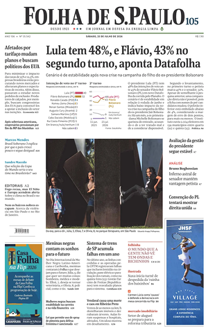 Prima pagina Folha de S.Paulo di oggi - Quotidiano estero