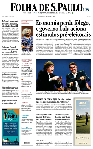 Prima pagina Folha de S.Paulo di oggi - Quotidiano estero